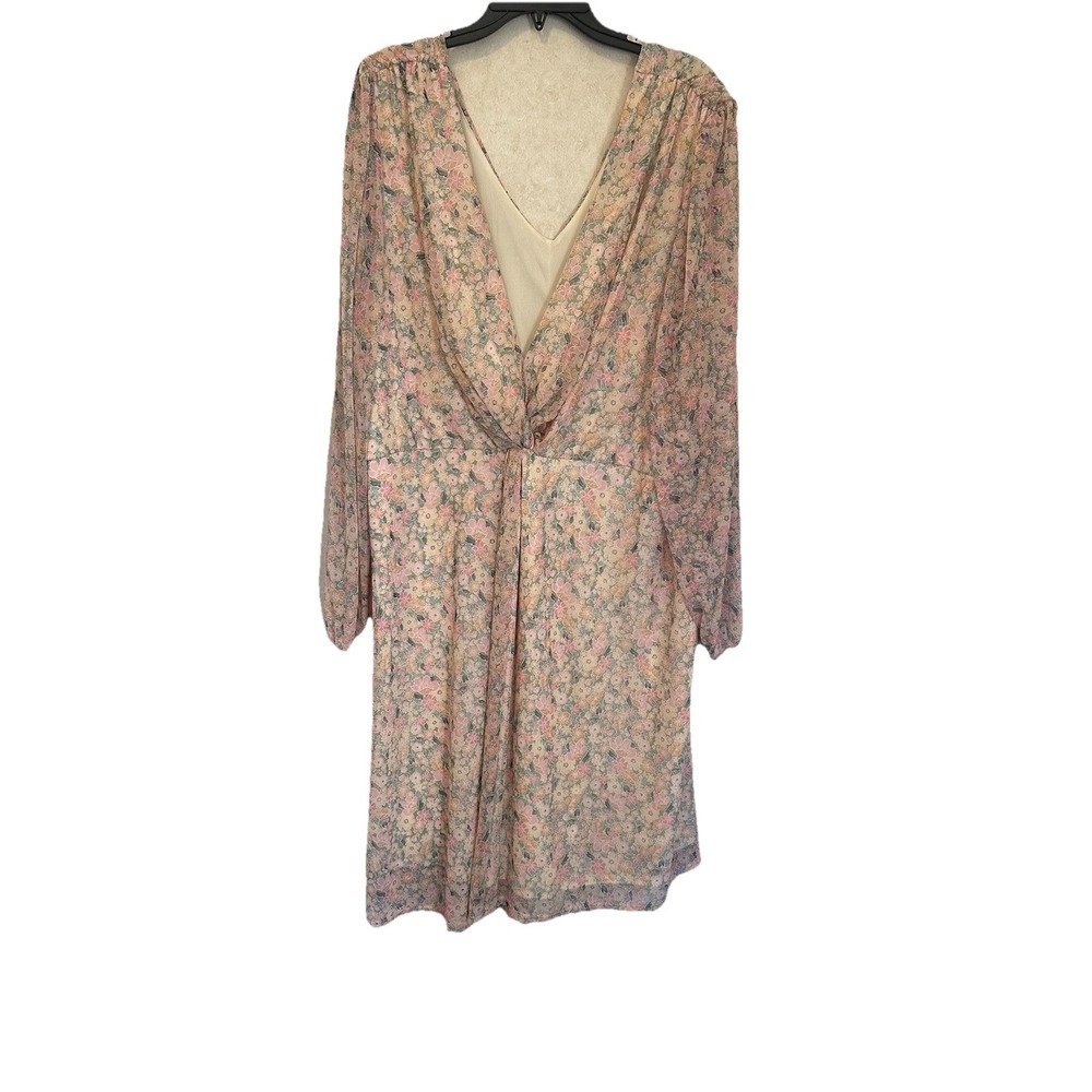 Arula Floral Mesh Long Sleeve Dress Size C Twist Prairie Cottage Core